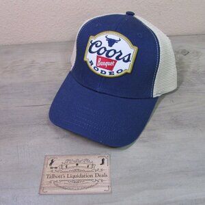 Coors Banquet Rodeo Adjustable Snapback Meshback Trucker Baseball Cap Hat Navy/T